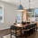 an entertainment kitchen with a large table