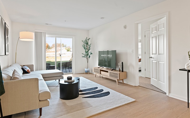 room with couch and area rug